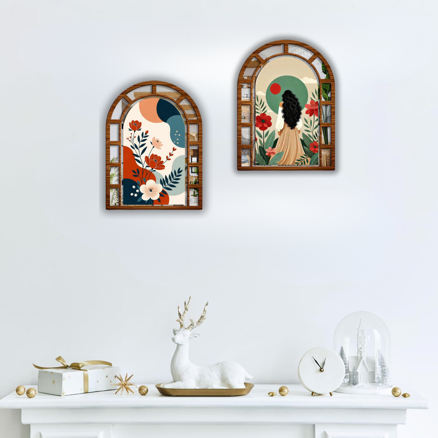 Boho Style Jharokha Wall Hanging Set of 2