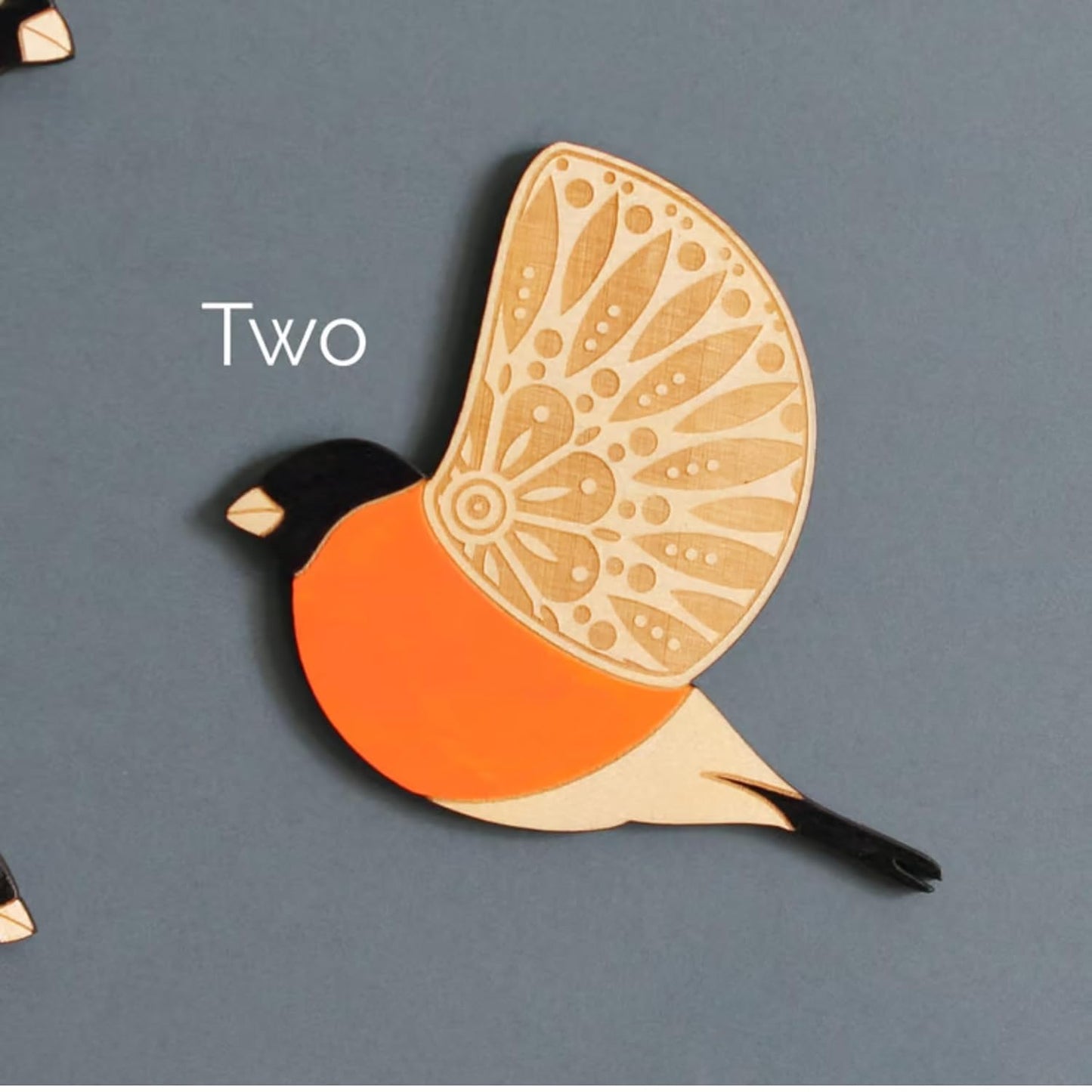 Set of 3 Cute Embossed Wooden Bird Wall Hangings – 10 Inch