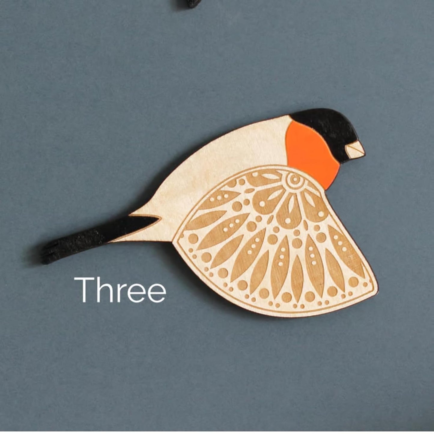 Set of 3 Cute Embossed Wooden Bird Wall Hangings – 10 Inch