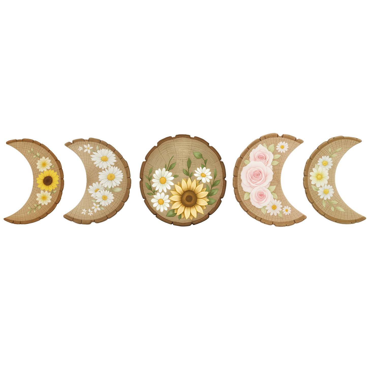 Floral Moon Phase Wall Decor