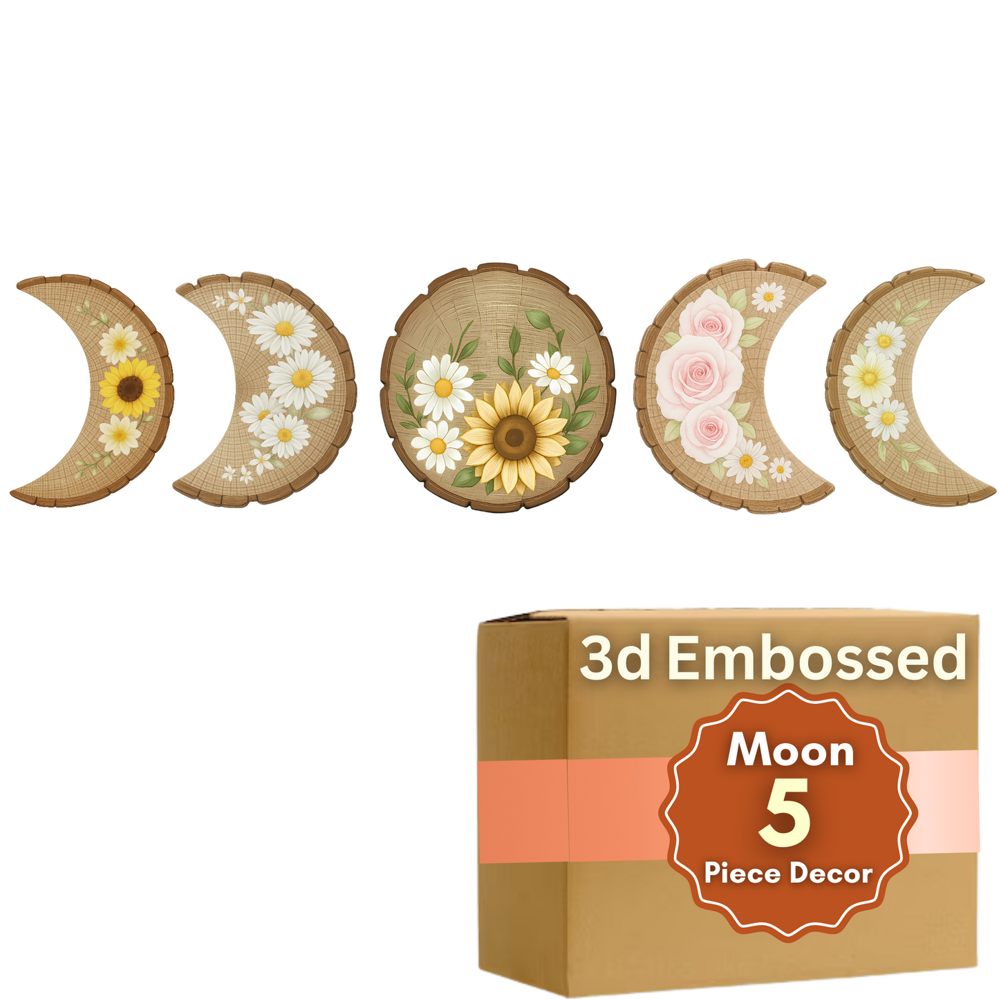 Floral Moon Phase Wall Decor