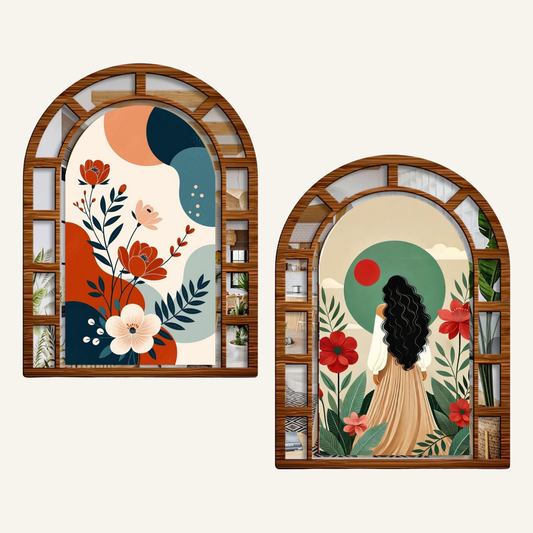 Boho Style Jharokha Wall Hanging Set of 2