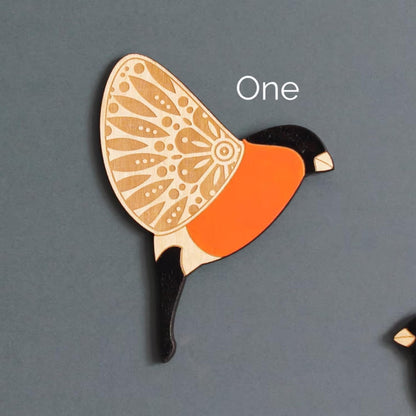 Set of 3 Cute Embossed Wooden Bird Wall Hangings – 10 Inch