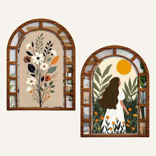 Classic Vintage Jharokha Style Wall Decor - Set of 2