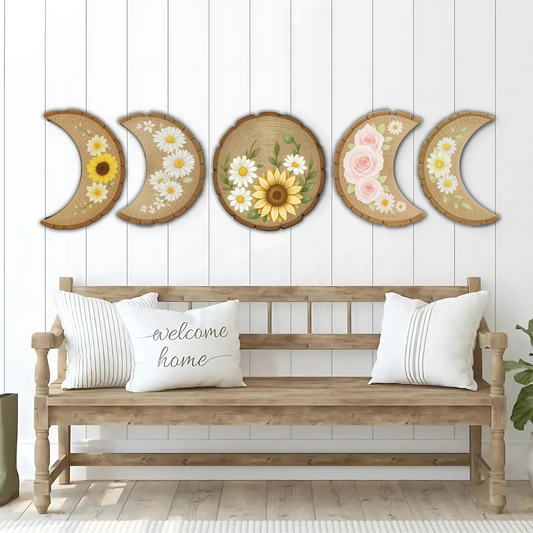 Floral Moon Phase Wall Decor