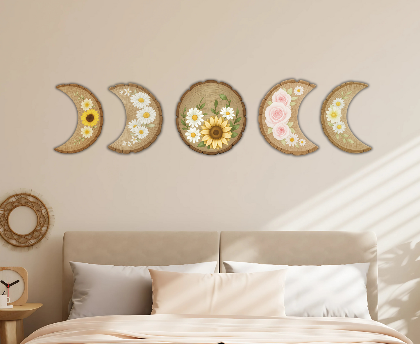 Floral Moon Phase Wall Decor